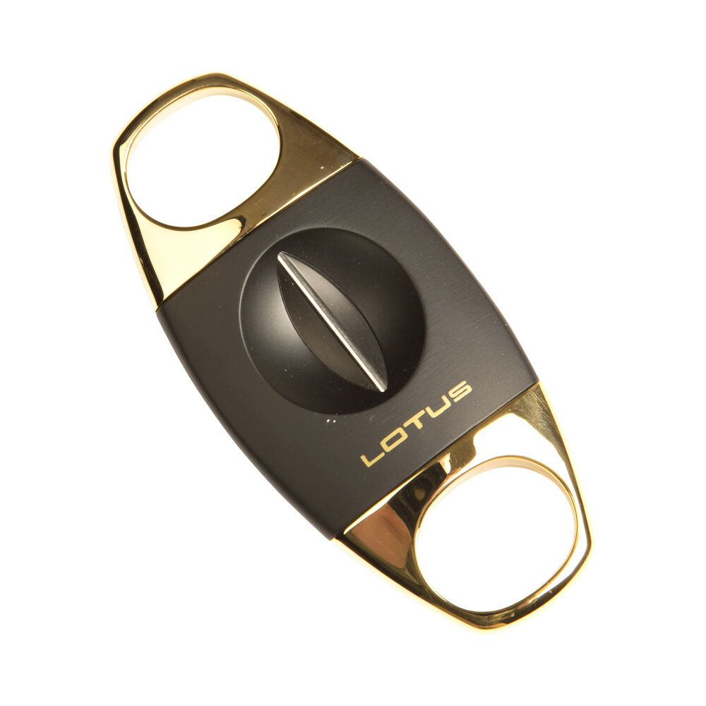 Lotus Cigar Cutters - Black and Gold Jaws V-Cut